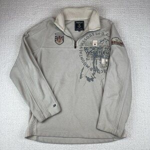 MEN WHISTLER BC BLACKCOMB SKI RESORT 1/4 ZIP FLEECE SWEATER Point Zero SZ L READ